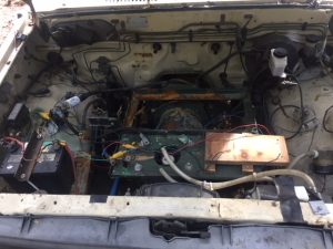 86 Mazda B2000 Engine Compartment showing Warp9 Motor and Plate